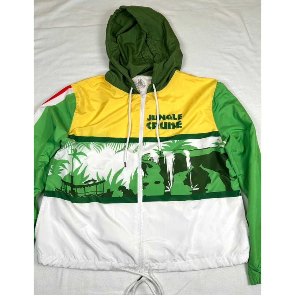 Disney Jungle Cruise Windbreaker Med Jacket Green‎ Yellow
